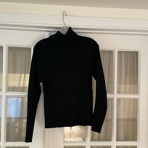 Banana Republic Black 100% Merino Wool Ribbed Turtleneck
